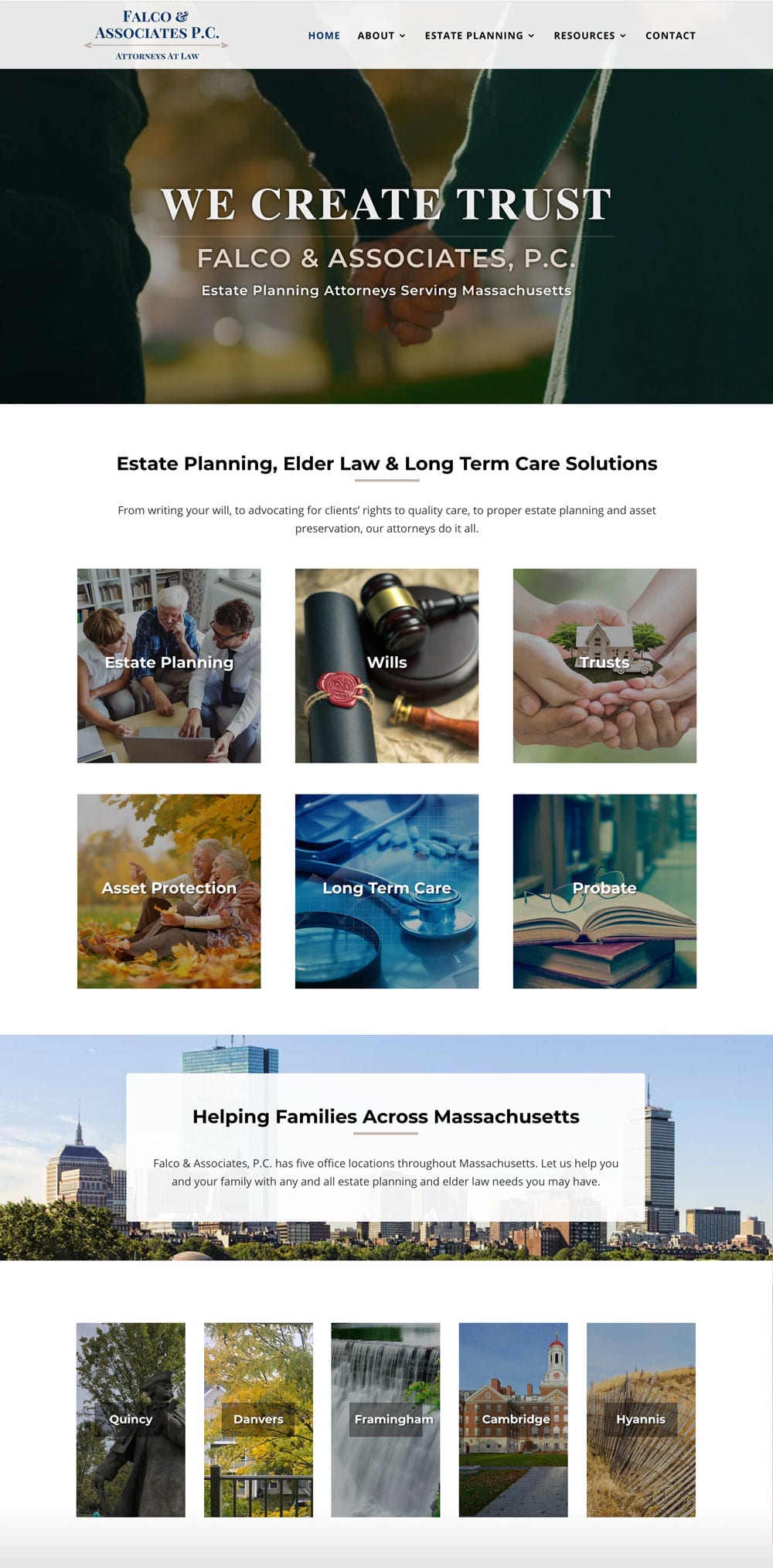 Falco & Associates, P.C. website screenshot