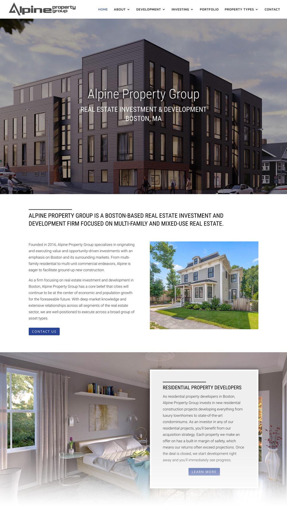 Alpine Property Group website screenshot