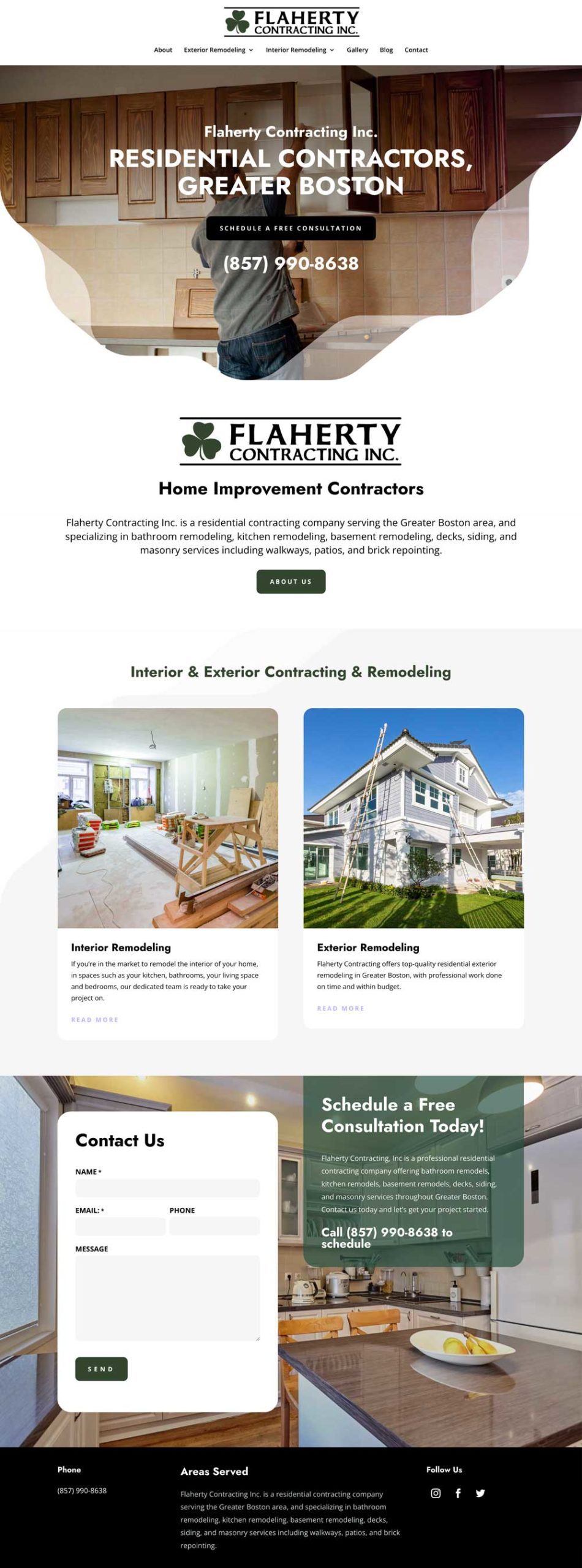 Flaherty Contracting Inc. website screenshot