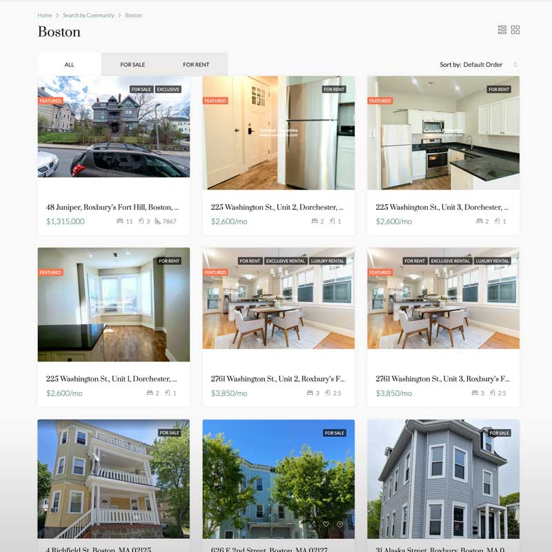 real estate website development boston ma