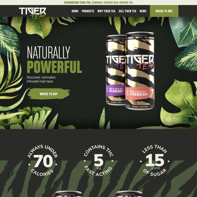 cannabis marketing solutions (tiger tea website screenshot)