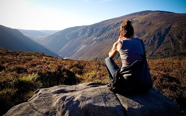 woman in ireland mountains