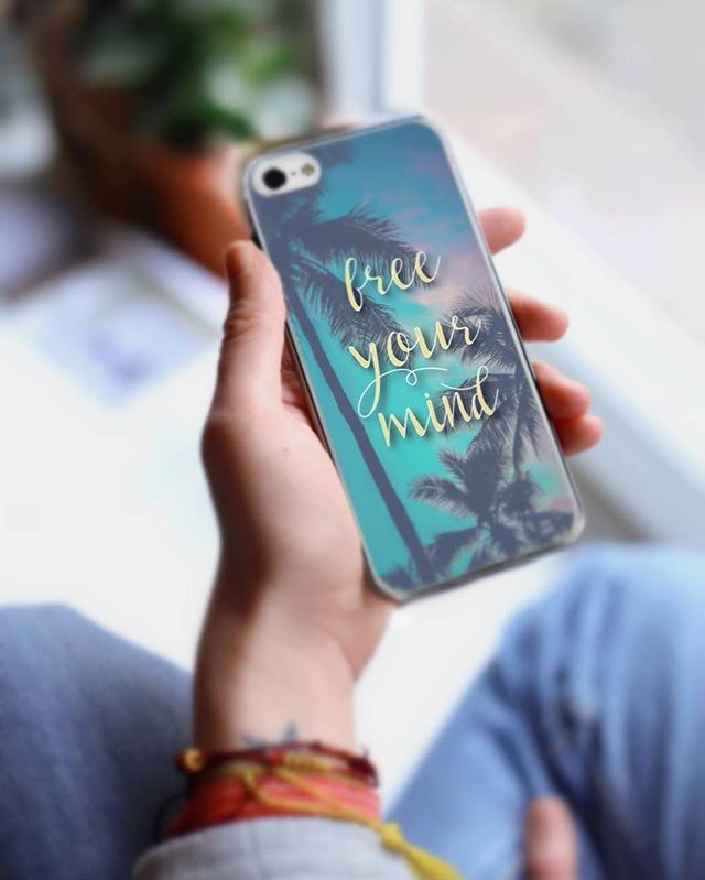 #freeyourmind with this pretty phone case  find it now in our Summer category - all cases, any size - now only $14!#summertime #phonecases #iphone #samsung #palmtrees #free