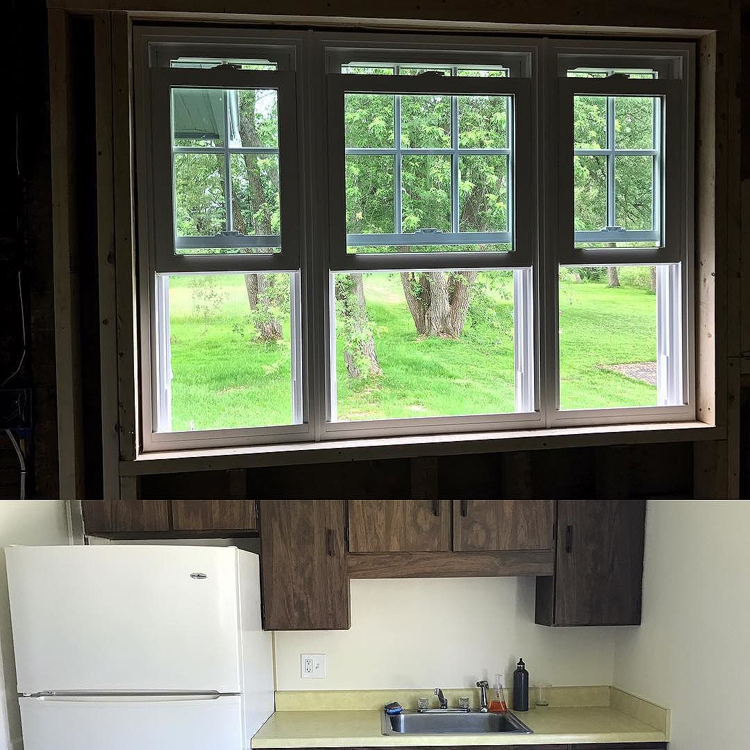 New view ️ #letinthelight #reno #renovation #interiordesign #natureview #kitchenremodel #kitchendesign #portlandmaine #maine #heartenhome