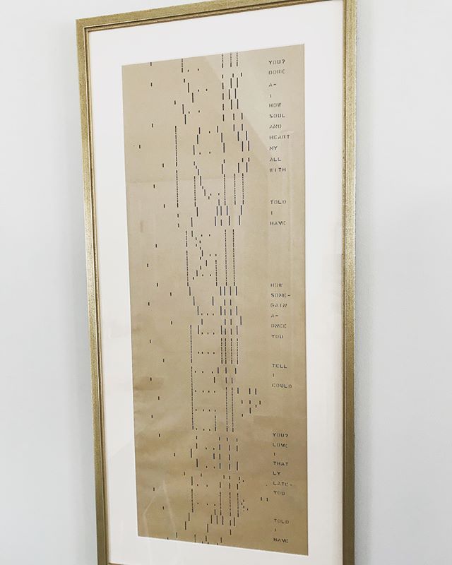 Have I told you lately that I love you?  Found this automatic piano scroll @goodwillnne and worked with @cascobayframes to mat and frame it  (reads from bottom up)